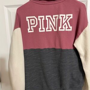 Victoria's Secret Colorblock Cowl Sweater - Pink, Cream, Gray
